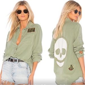 Lauren Moshi Green Button Down Shirt